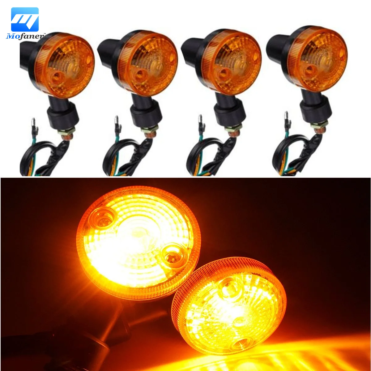 

4PCS Motor Motorcycle Turn Signal Light Direction Indicator Lamp Amber