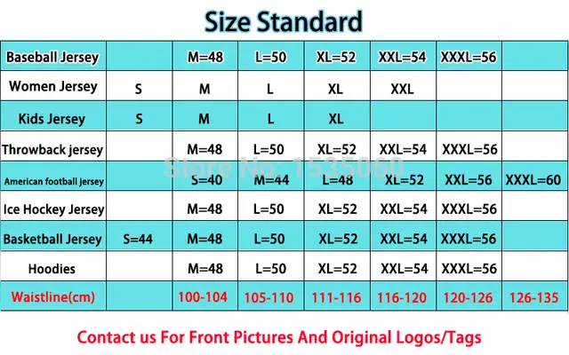 youth jersey sizes