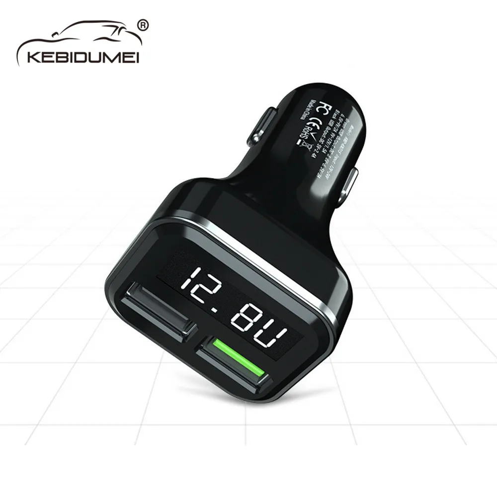 Автомобильное зарядное устройство 3 в 1 с двумя USB портами 0 5 В А 2 4 светодиодный
