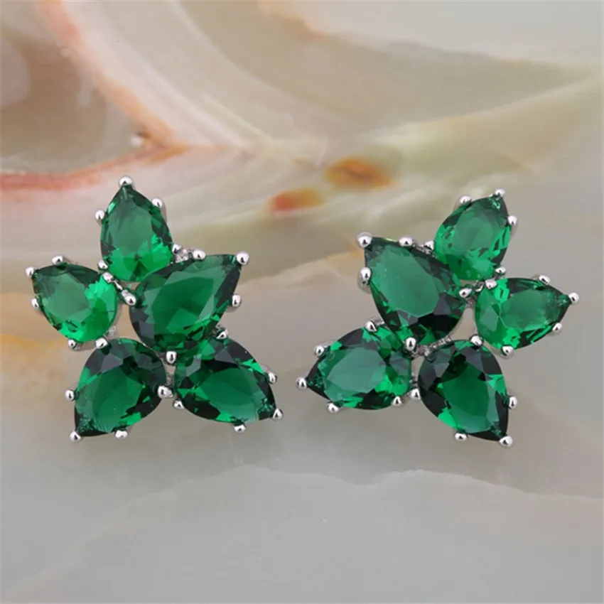 ZHE FAN Brand Fashion Jewelry Stud Earrings For Female Party Engagement Gift Colorful Flower Earring AAA Cubic Zirconia | Украшения и