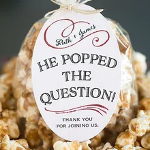 50 штук, 5-7 см, белый, он выскочил вопрос, индивидуальный заказ, свадебные наклейки, конфеты коробки для подарков этикетки