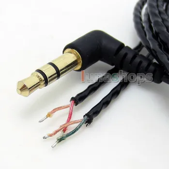 

LN004479 1.3m Semi Finished OFC 90 Degree 3.5mm Earphone audio DIY wire cable