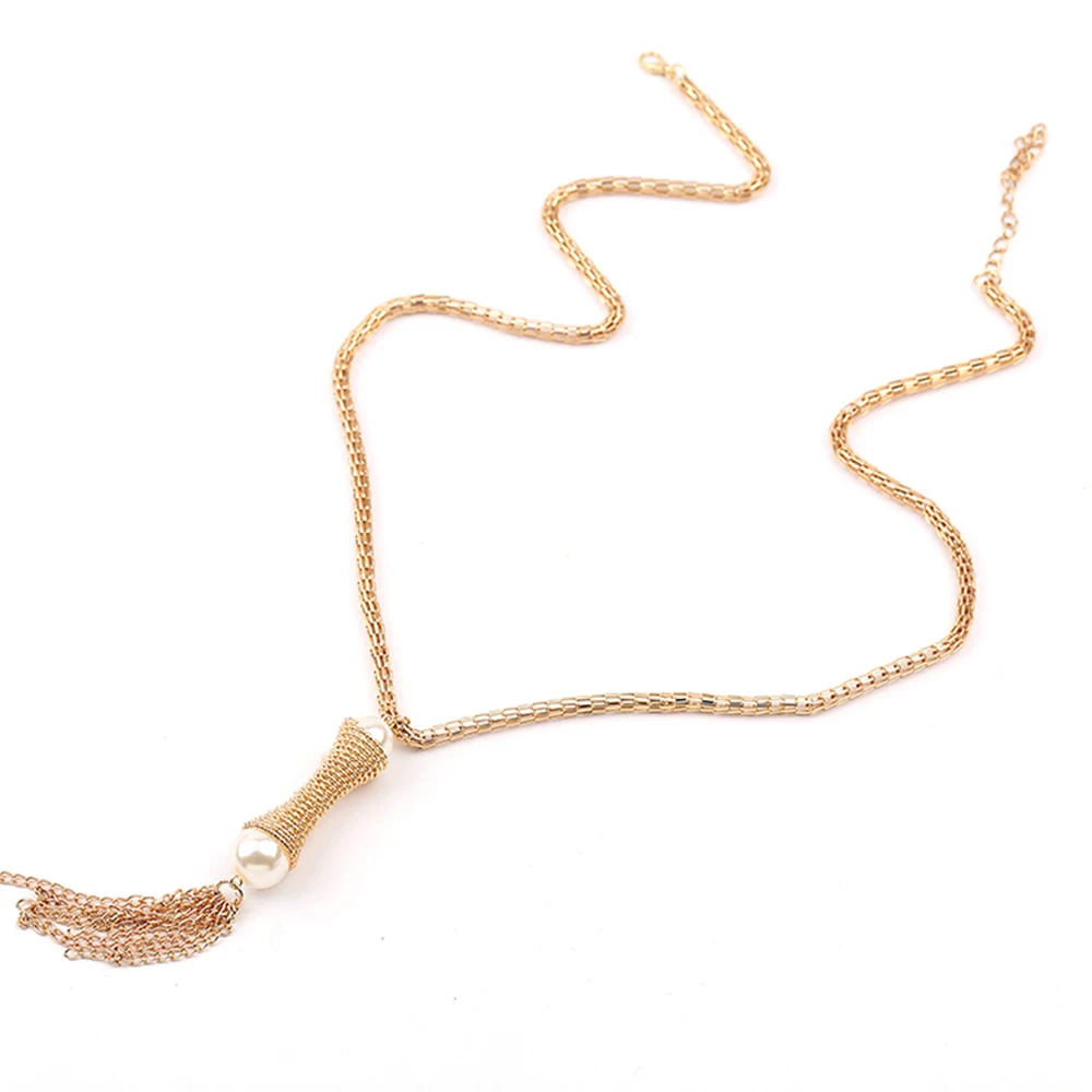 

Pearl necklace Jewelry silver necklace Long Chain Big Shiny Ball pendant Neck Jewelry Tassle pendant woman necklace top quality