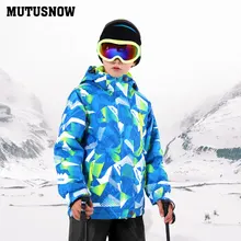 Новая детская Лыжная куртка зимняя детская ветрозащитная Водонепроницаемая Супер Теплая Лыжная одежда зимнее пальто для мальчиков-30 зимняя куртка для сноуборда Venee