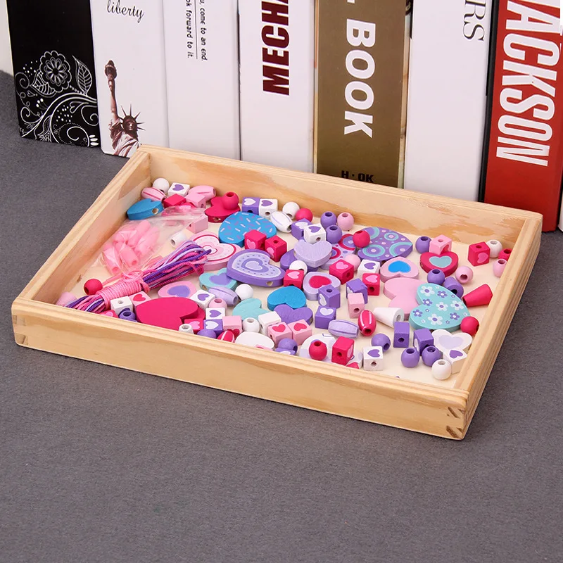 Деревянные блоки DIY Бабочка блок игрушки нанизывание резьбы Бисер для игр обучающая игрушка для детей