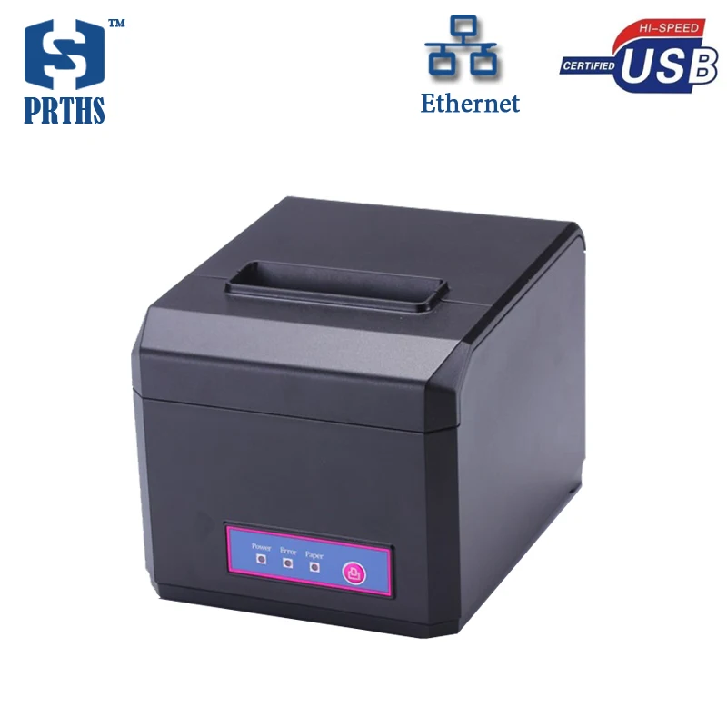 Настольный принтер pos 80 Термальный драйвер с портом usb и lan резак поддержкой 1D 2D