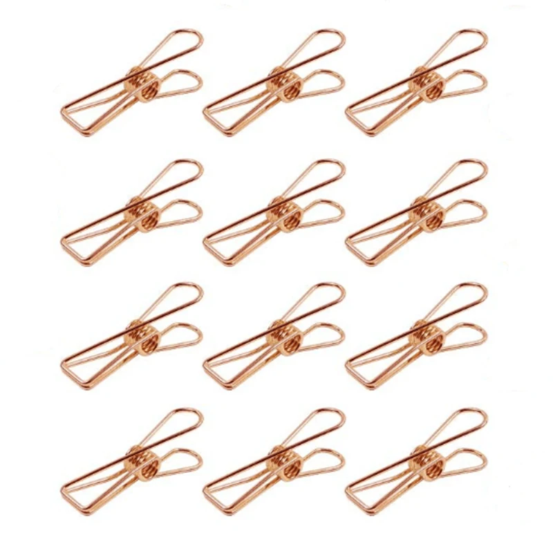 PPYY NEW-Pack of 25 Rose Gold небольшие металлические зажимы-многоцелевой бельевой канцелярские зажимы