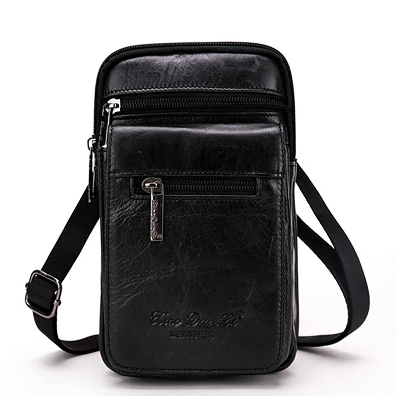 Vintage Trend Men Genuine Leather Messenger Shoulder Bag Casual Travel Crossbody Bags ...