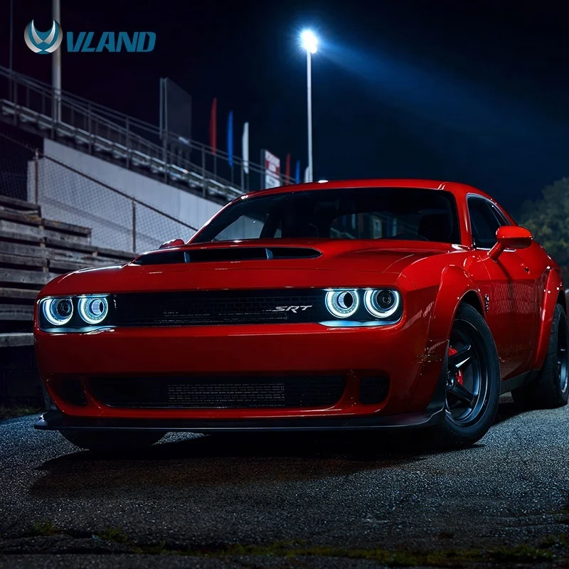 VLAND передний светильник для Dodge Challenger головной светильник 2008- Биксеноновые линзы двойной луч