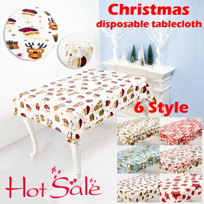 

2019 New Christmas Disposable Tablecloth Waterproof Antifouling Holiday Christmas Decor Table Cloth