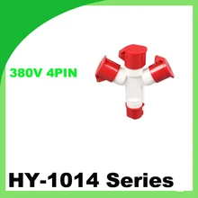 380 В 16А Четыре контактный промышленный штекер и розетка IP44 красный