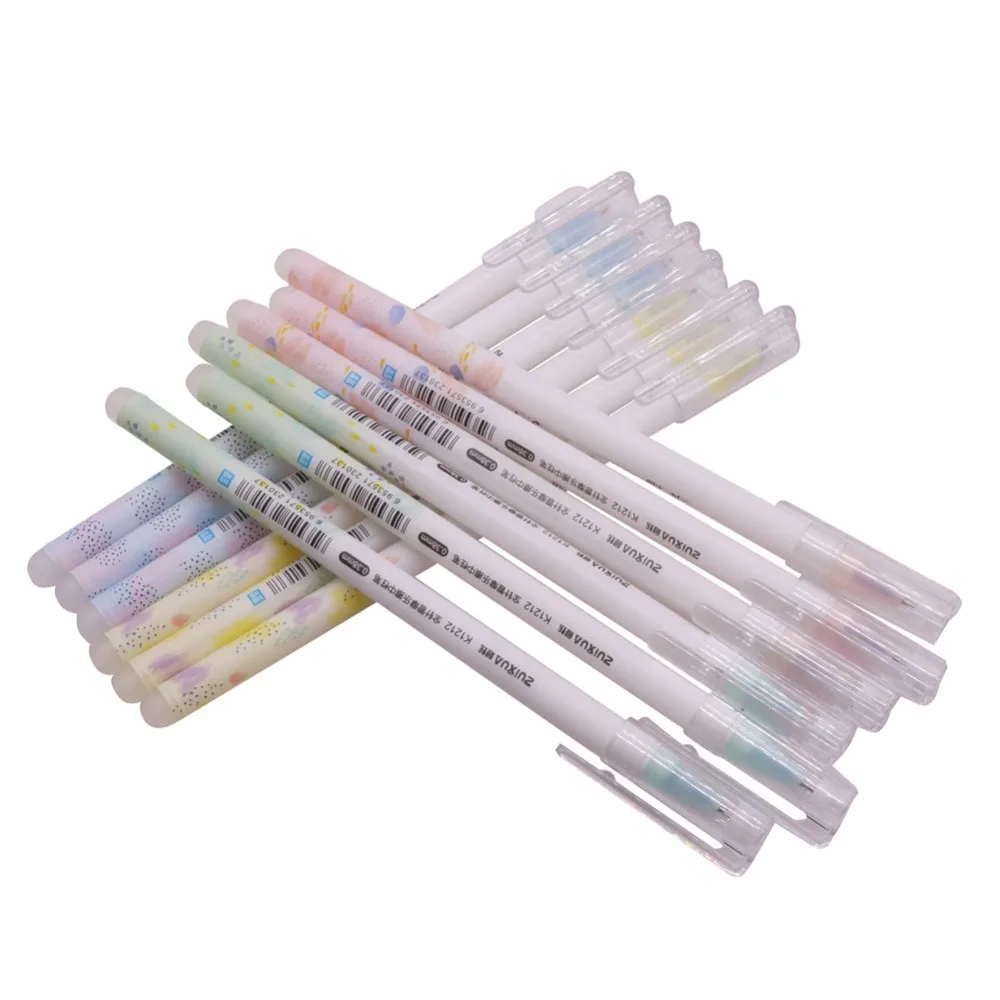 12 pcs Student Erasable Pen Gel Pen 0.38mm Needle Nib Erasable Gel Pen