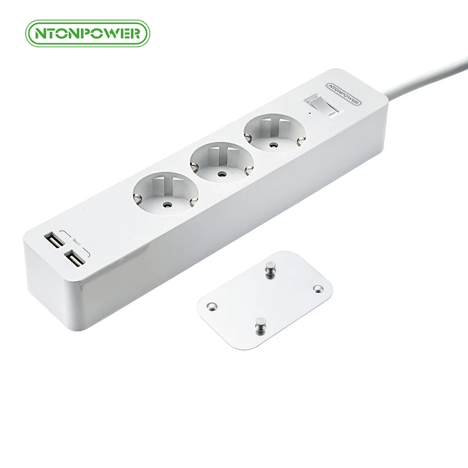 

NTONPOWER Smart Power Strip Socket with Surge Protection EU Plug with Switch Power Outlet Extension With USB Ports