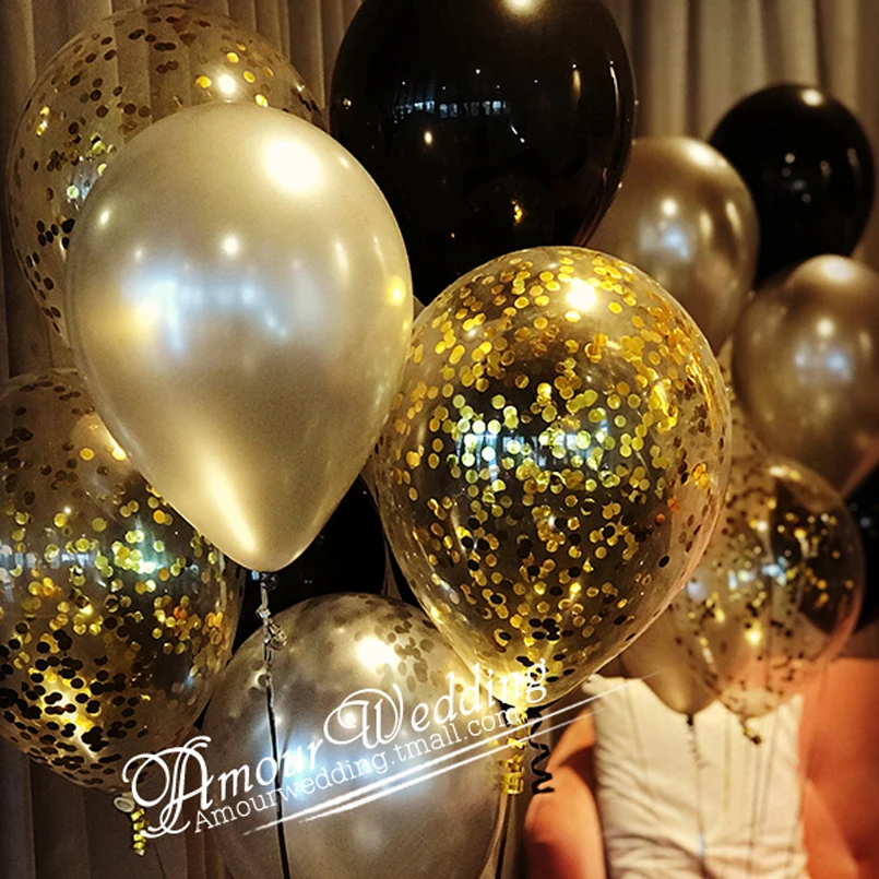 10 unids piezas globo de látex de oro rosa Globos de confeti de oro champán decoración de fiesta de boda Globos de fiesta de cumpleaños decoración Globos