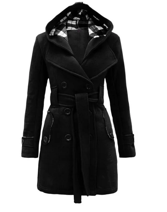 8 цветов Женская Теплая Флисовая Куртка с капюшоном с поясом пальто с капюшоном шерстяное пальто с поясом двубортная длинная куртка(S-3XL