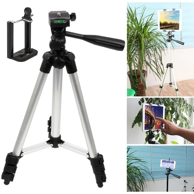 

34-110cm Universal Adjustable Tripod Stand Mount Holder Clip Set For Cell Phone Camera for iPhone XR XS for Samsung S10 S10E 649