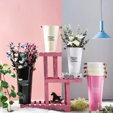 Пасторальный стиль ваза для украшения интерьера железное цветочное ведро Ретро Скандинавское украшение дома Цветочная ваза