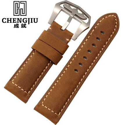 

Vintage Crazy Horse Leather Replacement For Panerai 24 mm Clock Men's Watchband Male Wrist Watches Band Watchbands Straps Belt