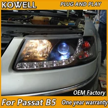 KOWELL стайлинга автомобилей для VW Passat B5 1999 2000 2001 2002 2003 2004-2007 головной светильник светодиодный ксеноновые линзы светодиодный автомобильный светильник H7 h1 светодиодный светильник