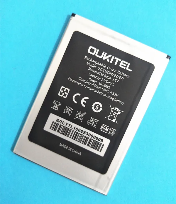 AZK Новый аккумулятор для Oukitel U22 2700 мАч запасная батарея мобильный