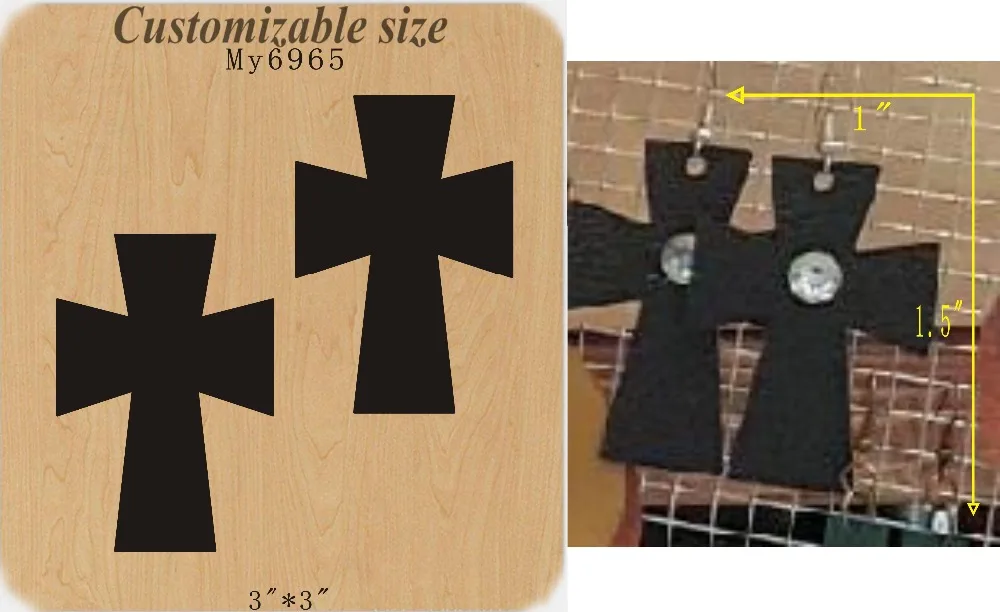 

Black cross ear pendant die cutting & Wooden dies fit // Scrabooking