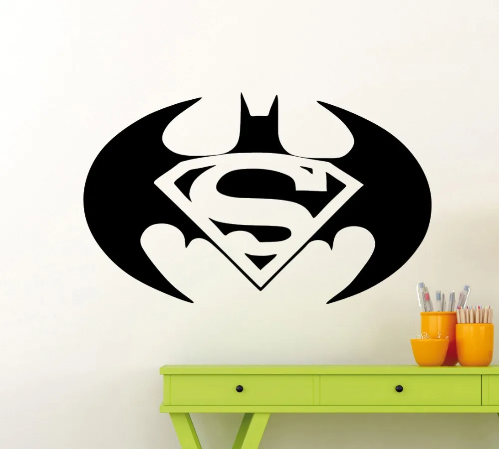 Superhero Batman Symbol Art Wall Decal Home Decor American Style