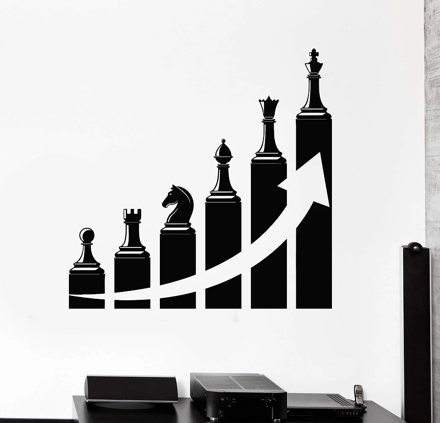 

Vinyl wall decal office decoration success career ladder chess stickers home commercial decoration 2BG19