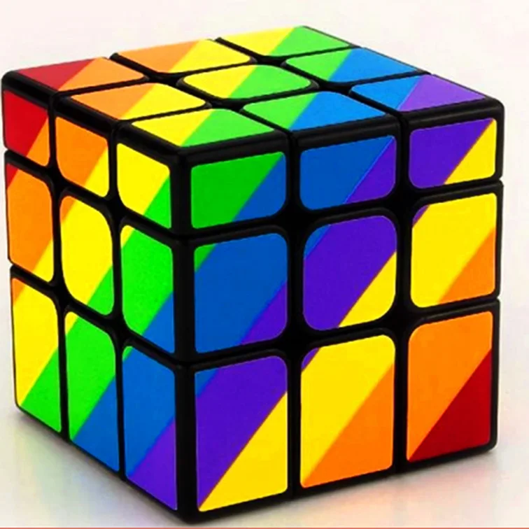 YJ странно форма 3x3 Magic Cube Yongjun Радуга cubel 3x3x3 Скорость радуга наклейка БЕСПЛАТНО! Best