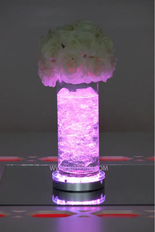 1 Round Led light base stand for Wedding centerpiece crystal glass art display 
