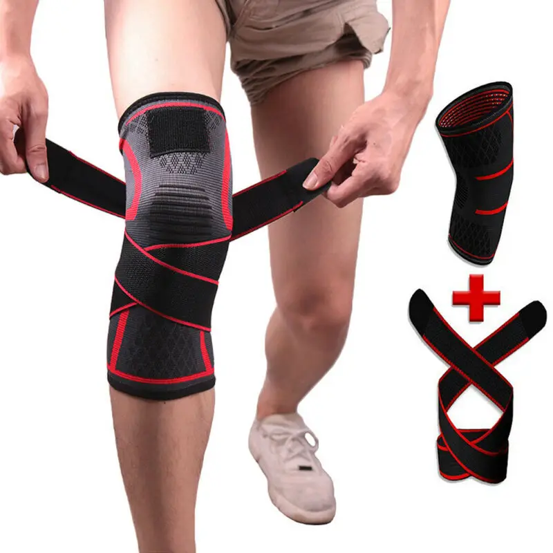 

New Style Women Knee Pads 1 Piece Support Strap Compression Protector Running Sleeve Sport Leg Patchwork Adjust Fashion Hot 2019