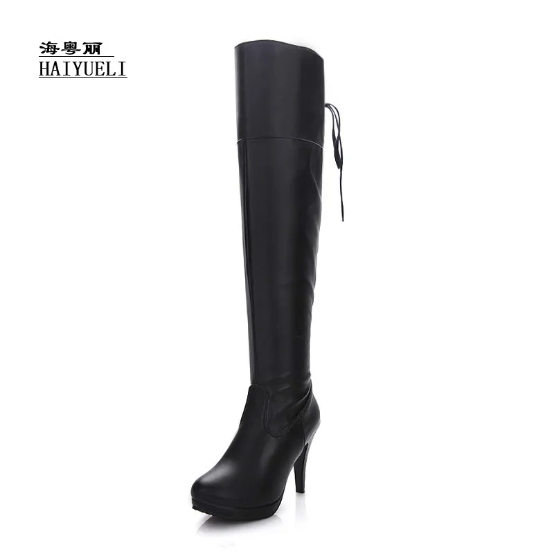 

The New Autumn Winter Boots Fashion Sexy Thick Heel Women High-heeled Shoes Knee-high Boots