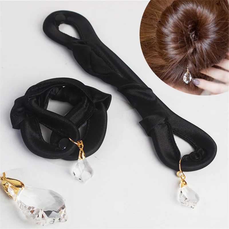 

2 Pcs Magic Roller Twist Styling Bun Maker Locks Fashion Elastic Women Hair Braiding Tool DIY Hair Styling tool Free Shipping