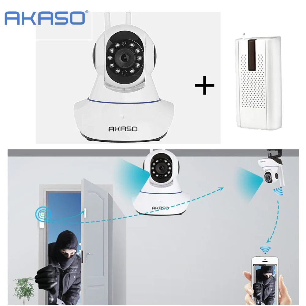AKASO Wireless Wifi ip Camera 720p Wi fi cctv Home Security