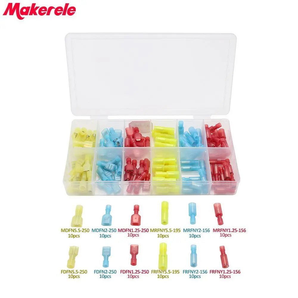 

Nylon Female & Male Terminals 120pcs/Box GP-H011 Assorted Insulated Electrical makerele