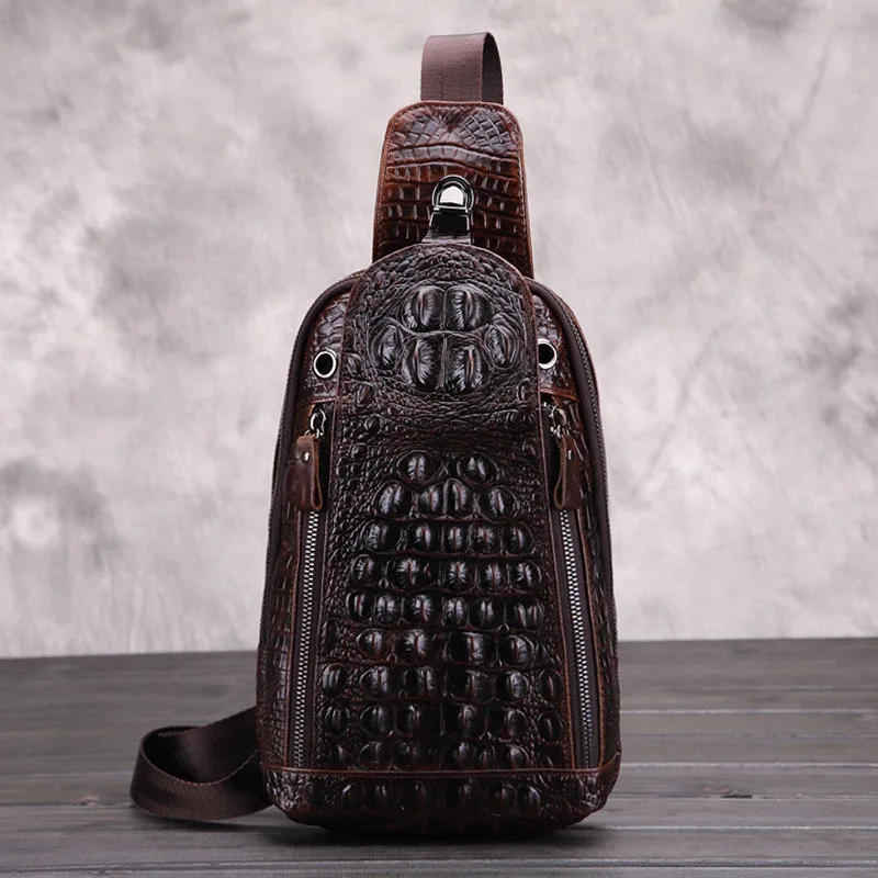 YIANG font b Men b font Vintage font b Men b font Genuine Leather Crocodile Travel
