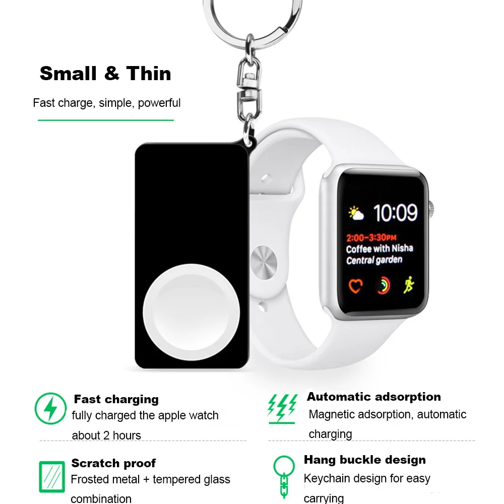 Магнитное Беспроводное зарядное устройство для Apple Watch Series 1 2 3 4 портативное беспроводное зарядное устройство Быстрая зарядка для путешествий на открытом воздухе для Iwatch