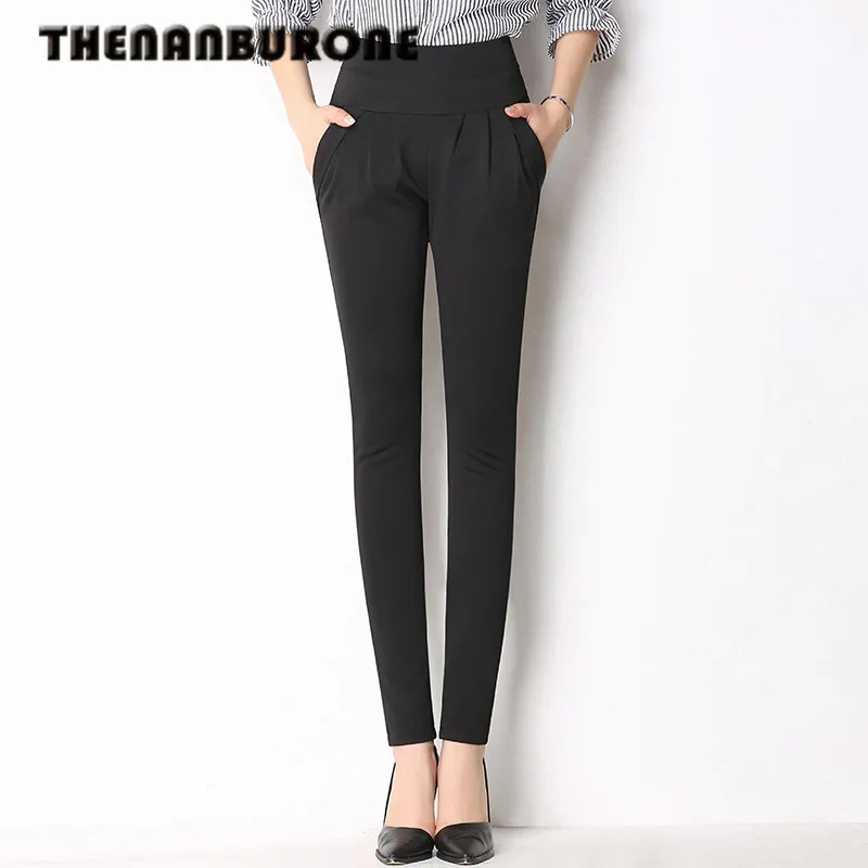THENANBURONE 2018 Spring Black Trousers Women Office Big Size Khaki