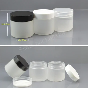 

Free Shipping 50pcs/lot 50g Superior quality frosted cream box DIY small jar Plastic bottle empty cream jar