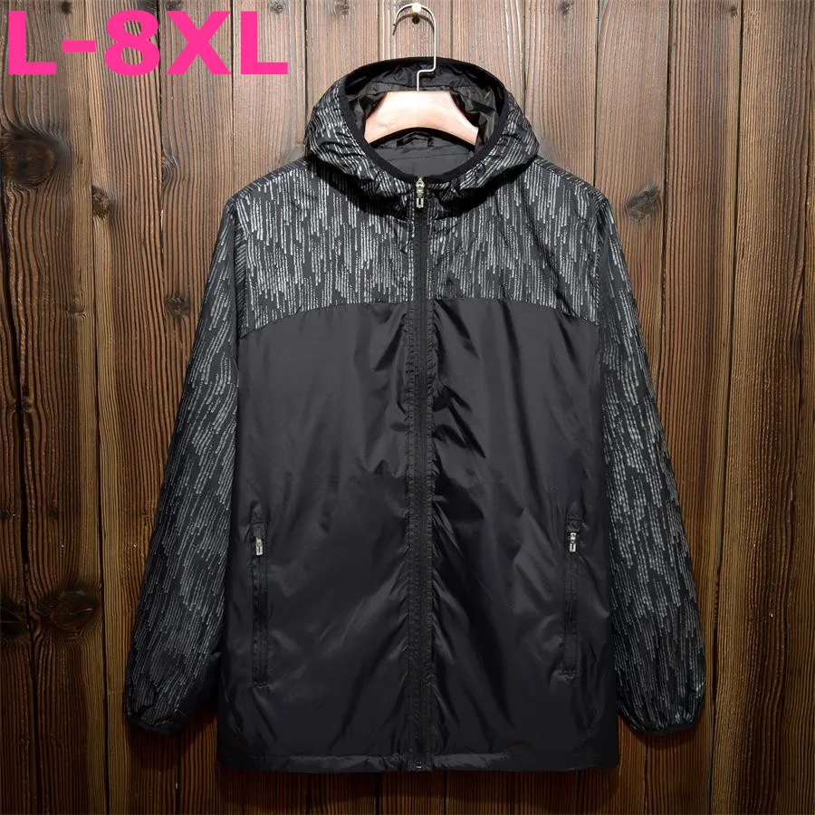 

big size 8XL 7XL 6XL 2018 New Spring Summer Mens Fashion Outerwear Windbreaker Men' S Thin Jackets Hooded Casual Sporting Coat