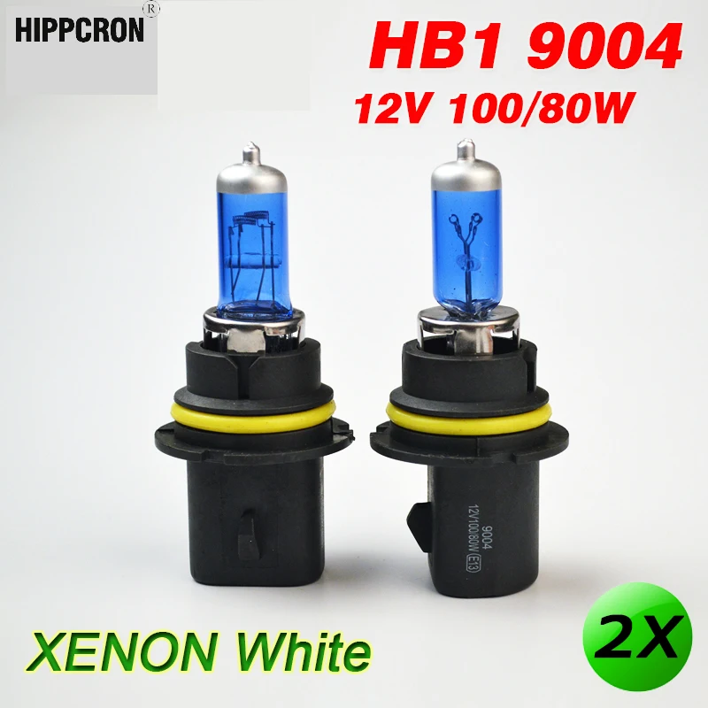 Hippcron HB1 9004 галогенная лампа 12 V 100/80 W супербелый Автомобильный фар темно-синие стеклянные из 2 предметов