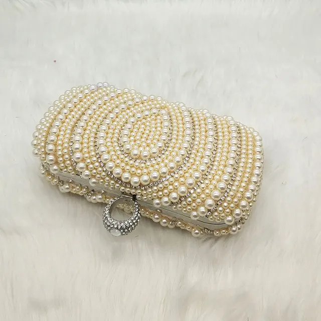 Ladies pearl bridal wedding purses elegant beaded women evening party
