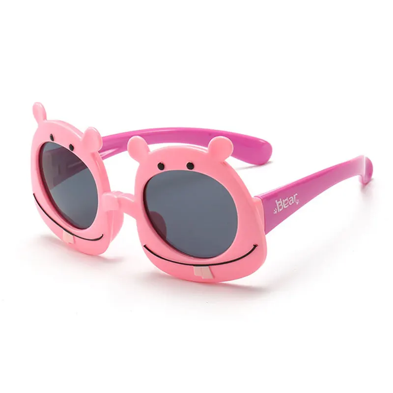 Очки детские поляризационные с рисунком медведя, детские солнцезащитные очки для мальчиков и девочек, гибкие Брендовые спортивные квадратные очки UV40 Oculos - Цвет линз: C8