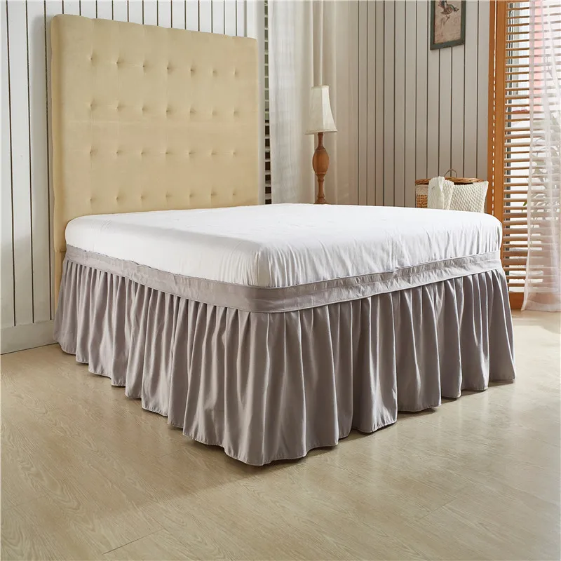 

Simple And Simple Color Light Coffee Color Wrap Around Solid Ruffled Bed Skirt US QUEEN King Polyester Fabric Soft