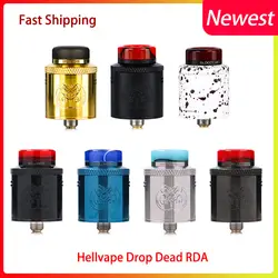 Бесплатная провода оригинальный Hellvape Drop Dead RDA 24 мм диаметр 14 отверстий воздуха rda распылитель для aegis mod vs мертвый кролик rda Goon RDA