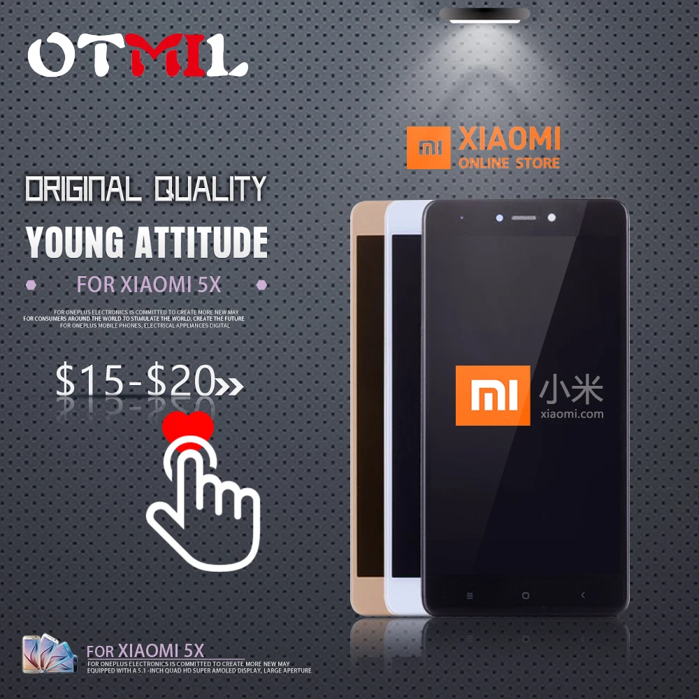 

OTMIL 5.5" Original LCD For XIAOMI Mi A1 LCD Touch Screen with Frame For Xiaomi Mi A1 Touch Screen Display MiA1 Mi 5X LCD #1