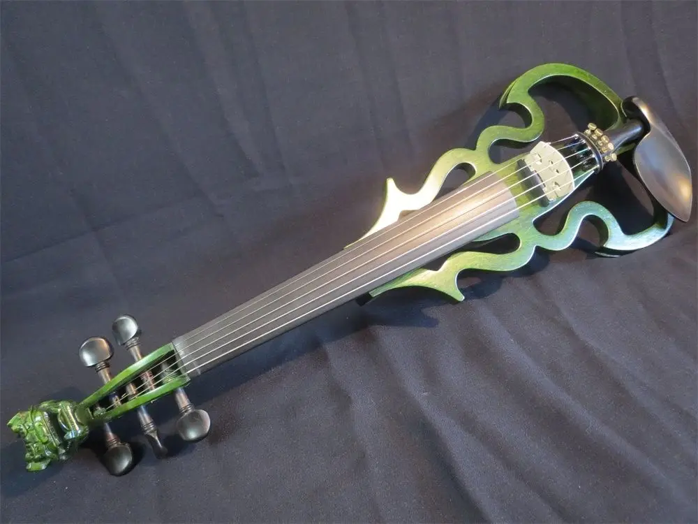 SONG-Brand-carved-dragon-scroll-5-strings-4-4-electric-violin-solid-wood