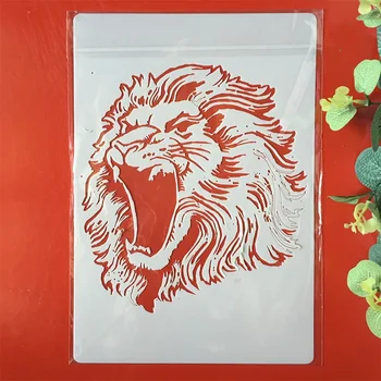 

A4 Lion DIY Layering Stencils Painting Scrapbook Coloring Embossing Album Decorative Paper Card Template