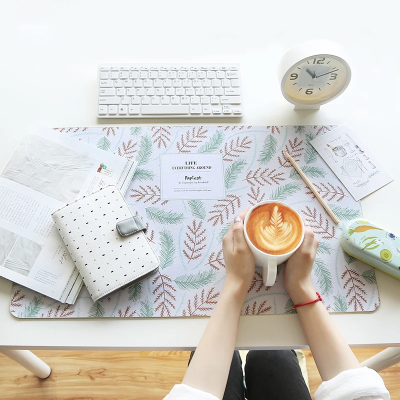 

Fashion Leaf Computer Desk Mat Waterproof Keyboard Mat Table Mat For PC Laptop Writing Pad School Office Supplies Stationery