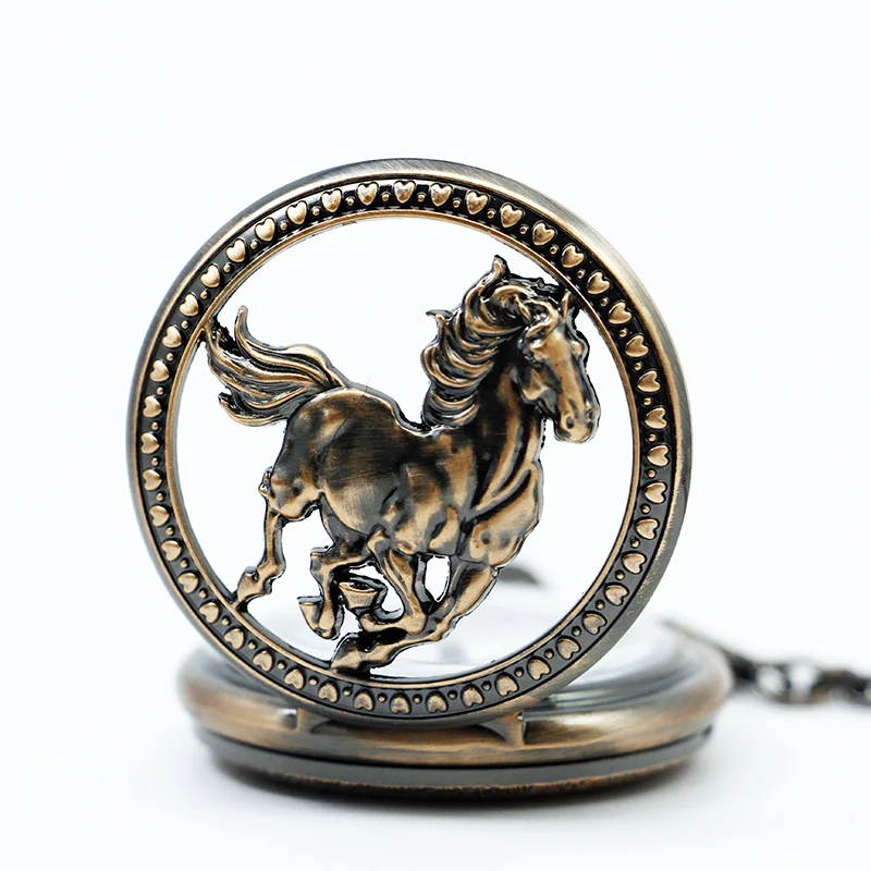Antique-Horse-Carved-Pendant-Half-Hunter-Vintage-Copper-Steel-Hollow-Value-Quality-Pocket-Watch (2)