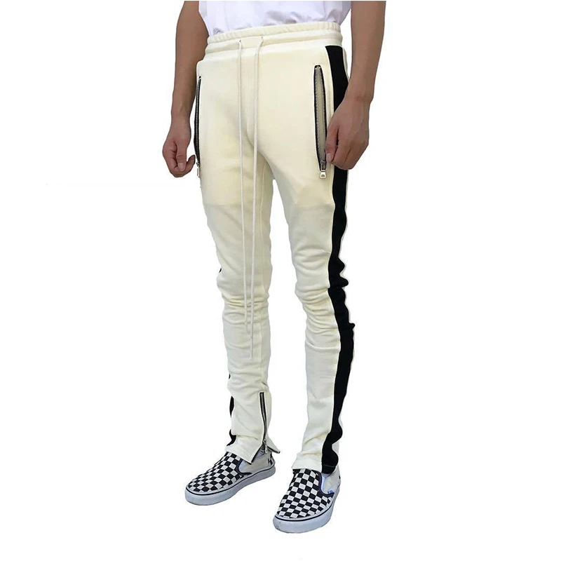 2018 Fashion Casual Pants Men Fitness Leg Trousers Zip Up